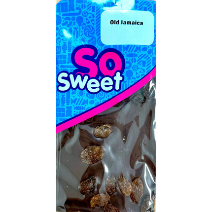 SoSweet Old Jamaica Rum & Raisin Chocolate Bar 80g (Case of 12)