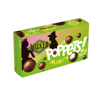 Poppets Minty Dark Chocolate Coated Mint Creams Box 40g (Case of 36)