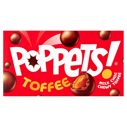Poppets Milk Chocolate Coated Chewy Toffee Box 39g (Case of 36)