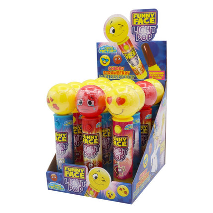 Crazy Candy Factory Funny Face light Pops 11g (Box of 12)