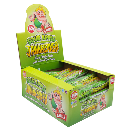 Zed Candy Jawbreakers Sour Apple 6 Ball Pack (Box of 24)