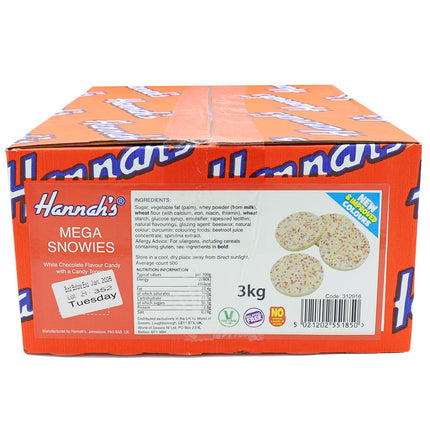 Hannahs White Chocolate Mega Snowies 3kg