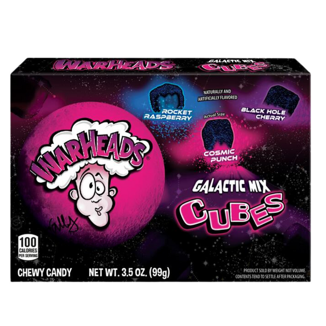Warheads Galactic Cubes Theatre Box 99g (Case of 12)