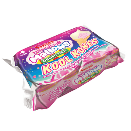 Swizzels Marvellous Mallow Kool Kones 4 Pack 60g (Case of 28)