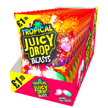 Bazooka Juicy Drop Blasts Tropical 120g PMP £1.15 (Case of 12)