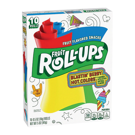 Betty Crocker Fruit Roll Ups Blastin Berry Hot Colours 141g (Case of 10)