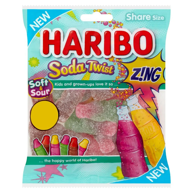 Haribo Soda Twist Zing Bag 160g PMP £1.25 (Case of 12)