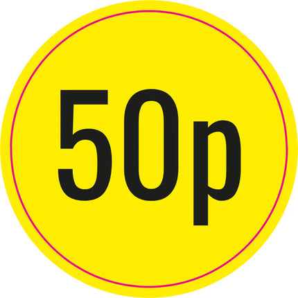 Price Stickers 50p (Sheet of 60)
