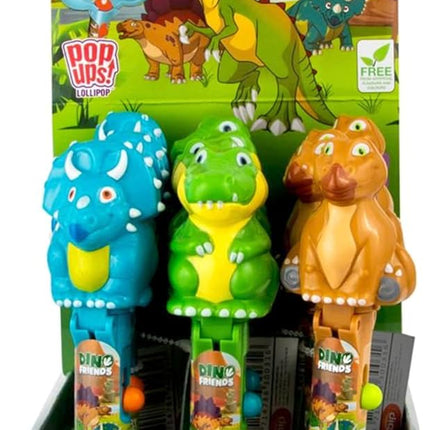Bip Pop Ups Lollipop Dino and Friends 10g (Case of 12)