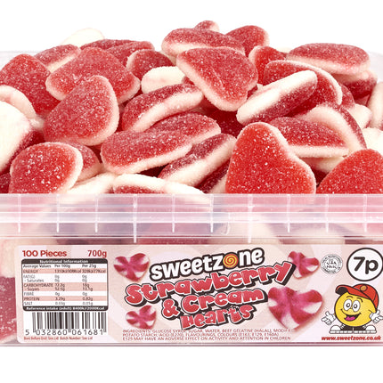 Sweetzone Strawberry & Cream Hearts Tub 700g