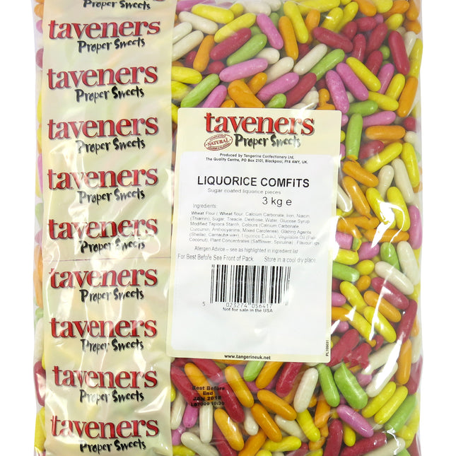 Taveners Liquorice Comfits 3kg
