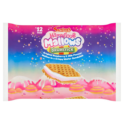 Swizzels Marvellous Mallow Wafer Sandwich 12 Pack 144g (Case of 15)