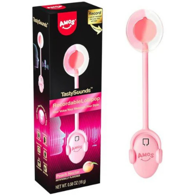 Amos Tasty Sounds Pop Peach Recordable 16g (Case of 12)