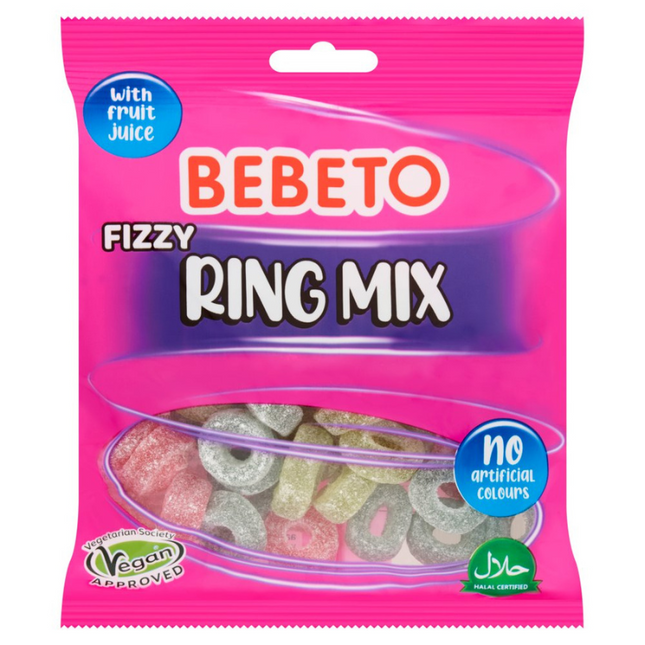 Bebeto Fizzy Ring Mix Bag 150g £1 PMP (Case of 10)