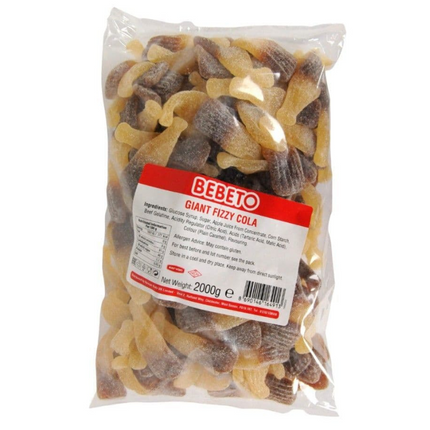 Bebeto Giant Fizzy Cola Bottles Bag 2kg