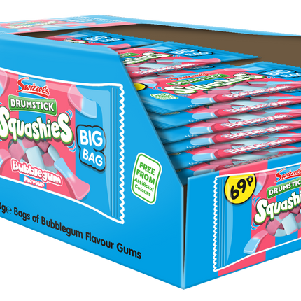 Swizzels Squashies Drumstick Bubblegum Pillow Pack 60g PMP 69p (Case of 30)
