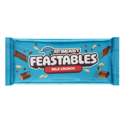 Feastables Mr Beast Milk Crunch Chocolate Bar 60g (Case of 10)