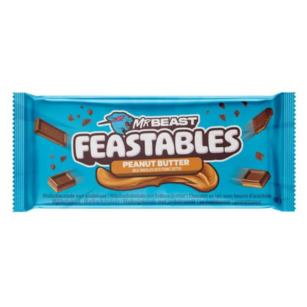 Feastables Mr Beast Peanut Butter Milk Chocolate Bar 60g (Case of 10)