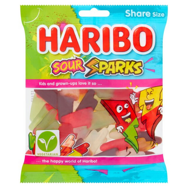 Haribo Sour Sparks Bag 160g (Case of 12)