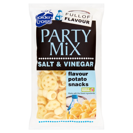 Golden Cross Party Mix Salt & Vinegar Bag 125g (Case of 12)
