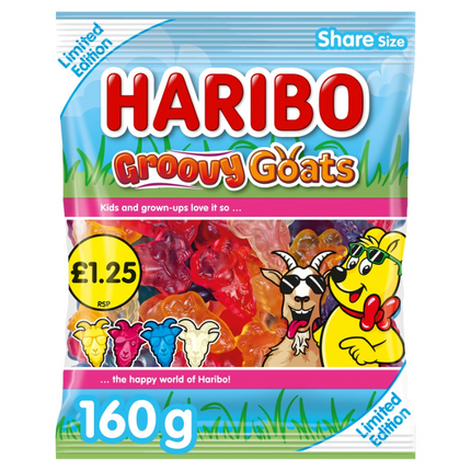 Haribo Groovy Goats Bag 160g PMP £1.25 (Case of 12)
