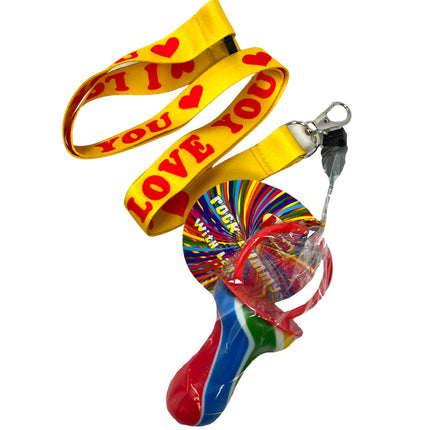 SoSweet Rock Lollipop Lanyard I Love You 60g (Case of 36)