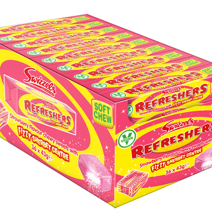 Swizzels Refresher Strawberry Stick Pack 43g (Case of 36)