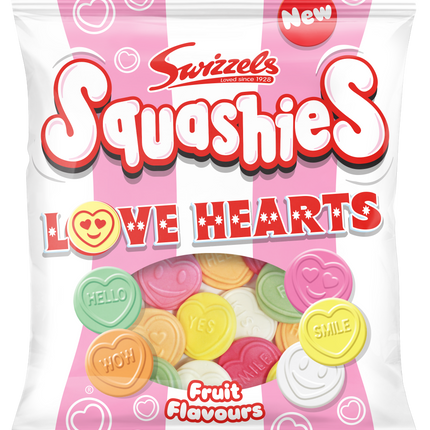 Swizzels Squashies Love Hearts Bag 120g (Case of 12)