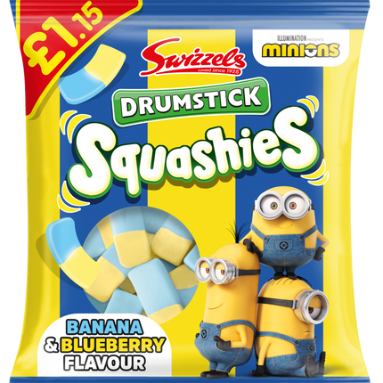 Swizzels Squashies Drumstick Minions Banana & Blueberry 110g PMP £1.15 (Case of 12)