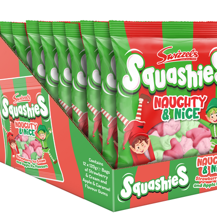 Swizzels Squashies Naughty & Nice Peg Bag 120g (Case of 12)