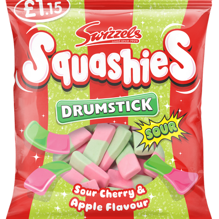 Swizzels Squashies Drumstick Sour Cherry & Apple 120g PMP £1.15 (Case of 12)