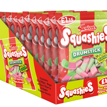 Swizzels Squashies Drumstick Sour Cherry & Apple 120g PMP £1.15 (Case of 12)