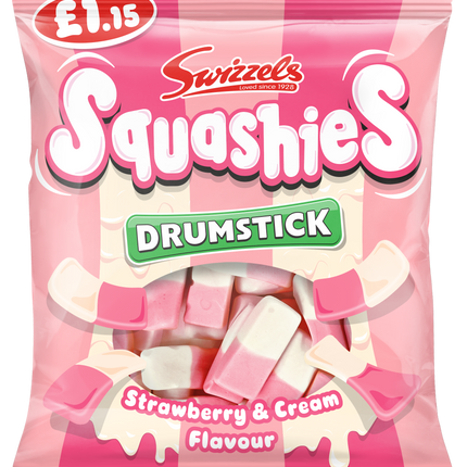 Swizzels Squashies Drumstick Strawberry & Cream 120g PMP £1.15 (Case of 12)