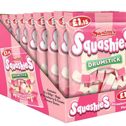 Swizzels Squashies Drumstick Strawberry & Cream 120g PMP £1.15 (Case of 12)