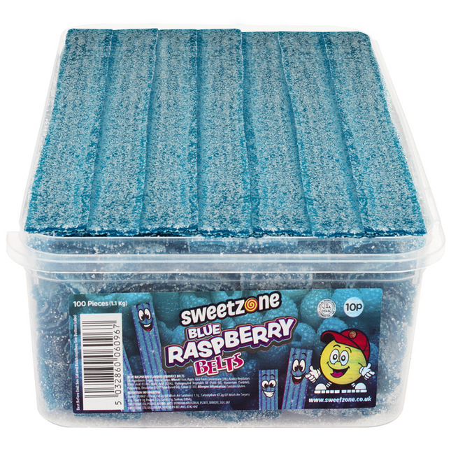 Sweetzone Belts Blue Raspberry Tub (100pcs)