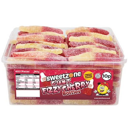 Sweetzone Giant Fizzy Cherry Bottles Tub 805g