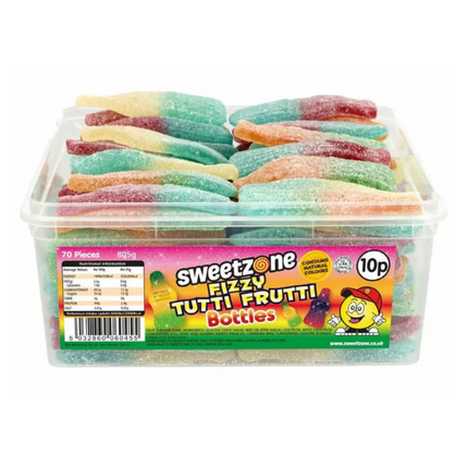 Sweetzone Giant Fizzy Tutti Frutti Bottles Tub 805g