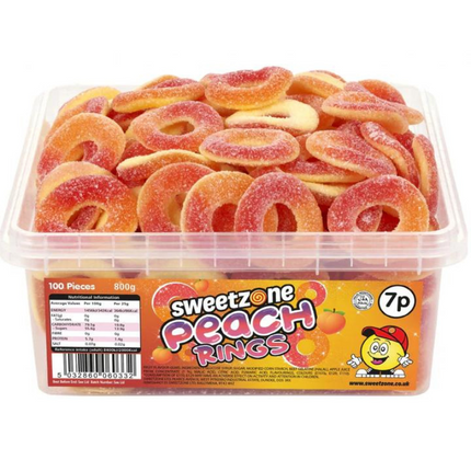 Sweetzone Peach Rings Tub 800g