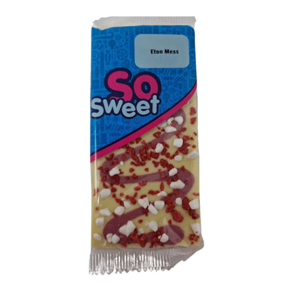 SoSweet Eton Mess White Chocolate Bar 80g (Case of 12)