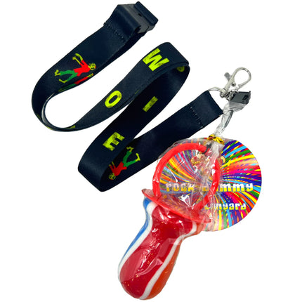 Kandy Kandy Rock Lollipop Lanyard Zombie 60g (Case of 36)
