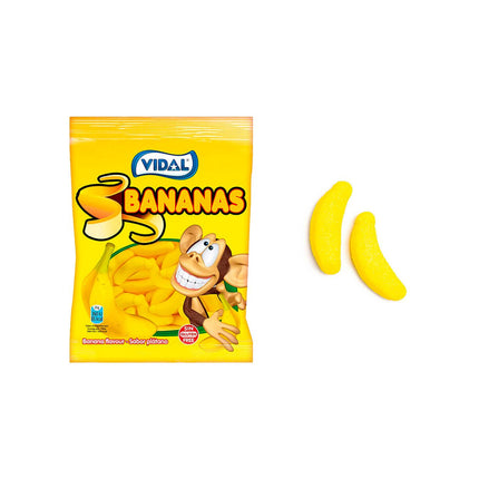 Vidal Fizzy Bananas Bag 90g (Case of 14)