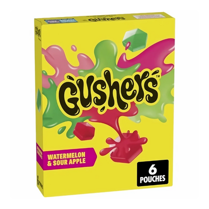 Betty Crocker Fruit Gushers Watermelon & Sour Apple 136g (Case of 10)