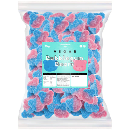 CandyCrave Vegan Fizzy Bubblegum Bears Bag 2kg