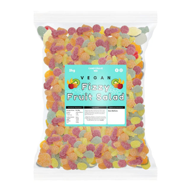 CandyCrave Vegan Fizzy Fruit Salad Gums Bag 2kg