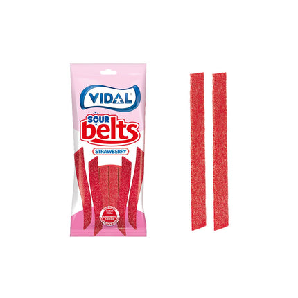 Vidal Sour Strawberry Belts Bag 90g (Case of 14)