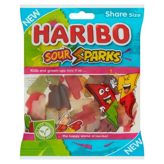 Haribo Sour Sparks Bag 140g PMP £1.25 (Case of 12)
