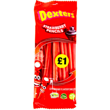 Dexters Bag Strawberry Pencils 160g £1 PMP (Case of 12)