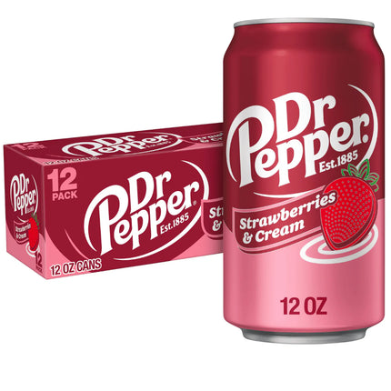 Dr Pepper Strawberries & Cream Can 355ml USA (Case of 12)