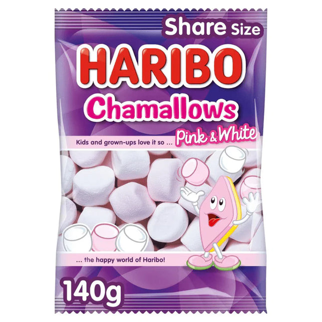 Haribo Chamallows Pink & White Bag 140g PMP £1.25 (Case of 12)