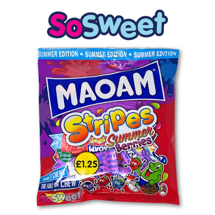 Haribo Maoam Stripes Summer Berries Bag (140g) PMP £1.25 (case of 14)